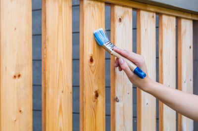 Picket Fence Staining