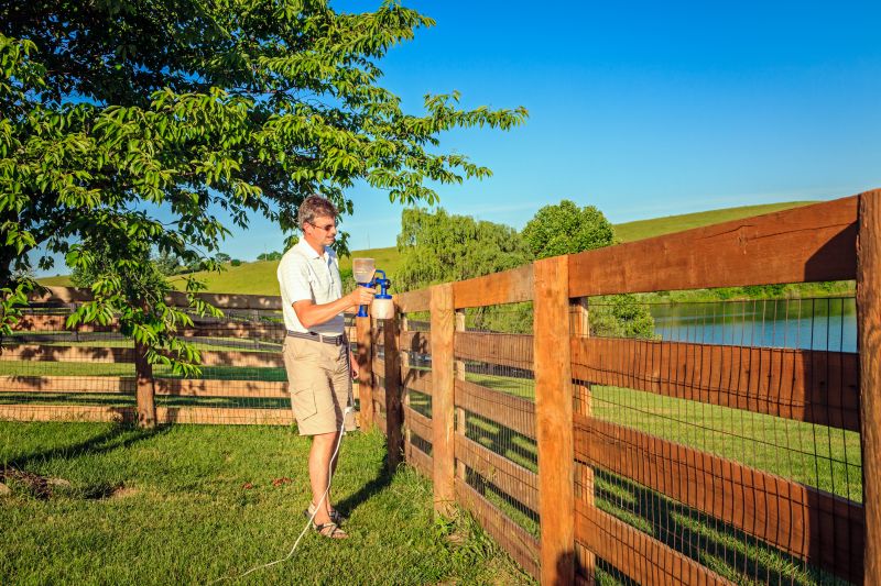 Stained Fence in Spring